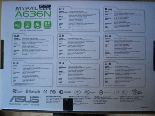 Asus Mypal A636N box (back)