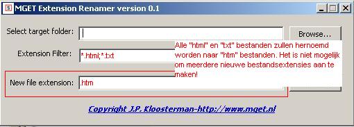 Geef een nieuwe bestandsextensie op, of laat deze leeg als de extensie moet worden verwijderd.