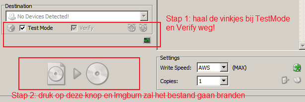 screenshot van imgburn als er een .img bestand geopend wordt.