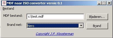 Plaatje van de MGET MDF naar ISO convertor.