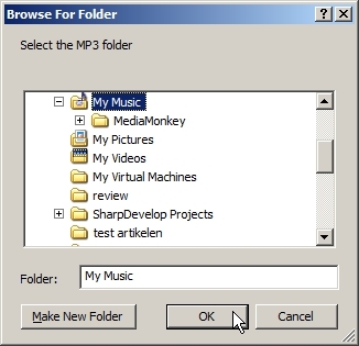 Browse for your MP3 folder.